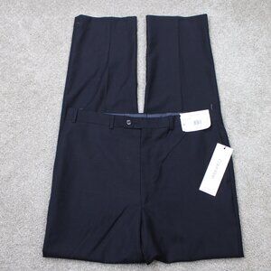Calvin Klein Dress Pants NWT Mens 36x36 Black Suit Separate 100% Wool Flat Font